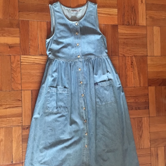 denim button down maxi dress